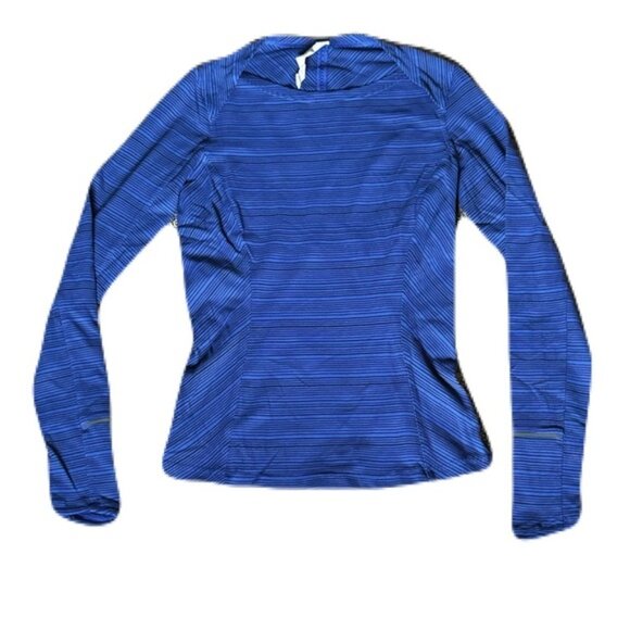 Lululemon On Track Long Sleeve shirt Size  6 Active Heathered Cerulean Blue - Picture 1 of 6